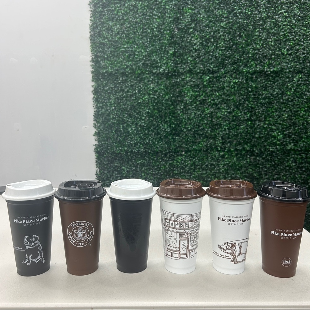 *LIMITED EDITION* Box of 6 Starbucks Seattle Washington Pike Place Market Cups